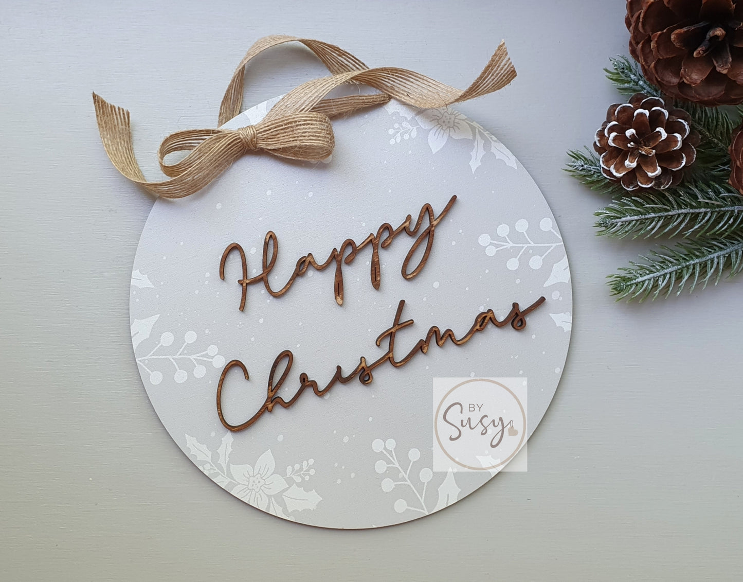 Christmas Themed Printed Circle Sign