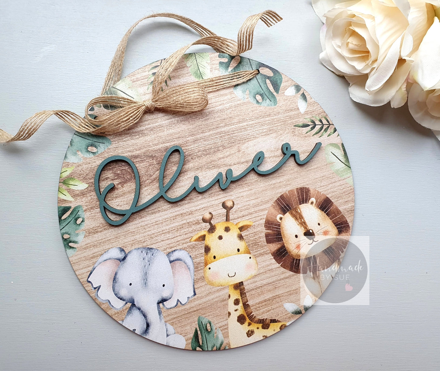 Safari Themed Printed Circle Sign