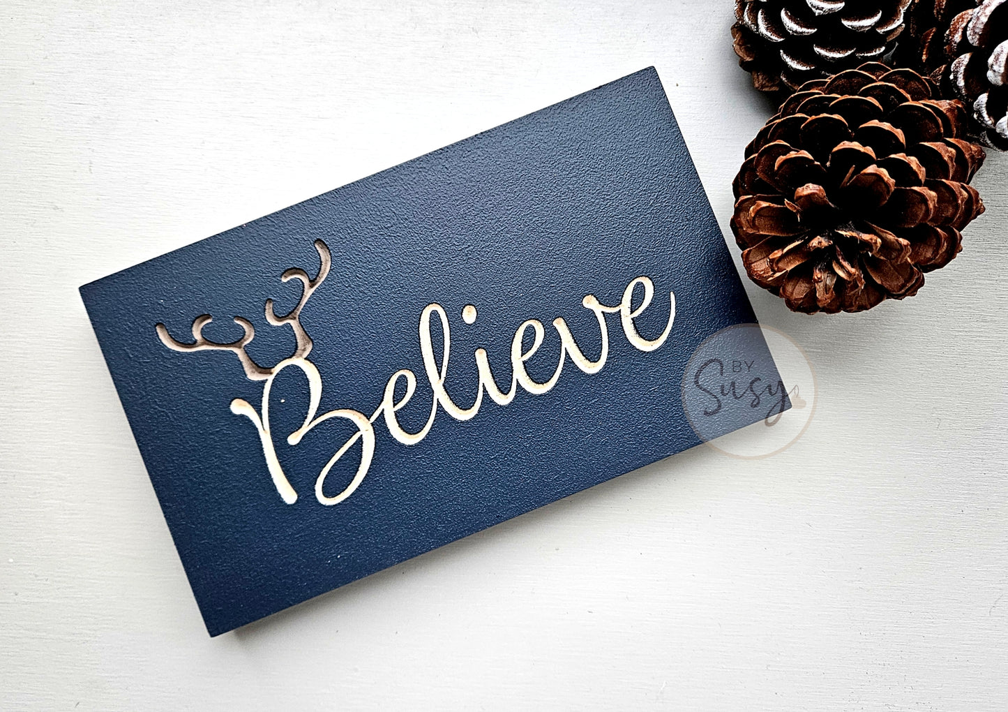 Believe Reindeer Freestanding Sign