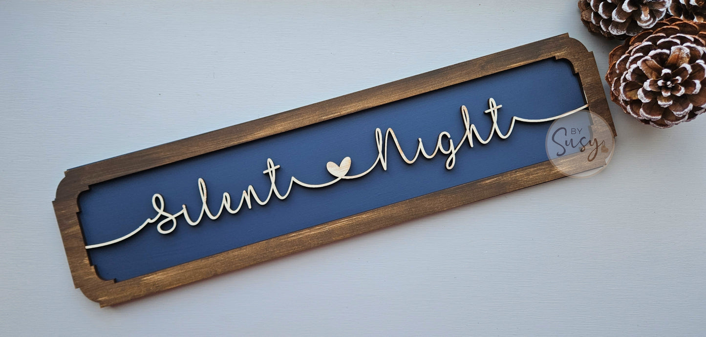 Silent Night Layered Sign
