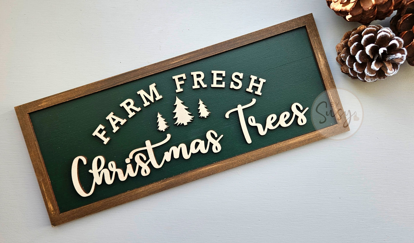 Farm Fresh Christmas Trees Long Sign