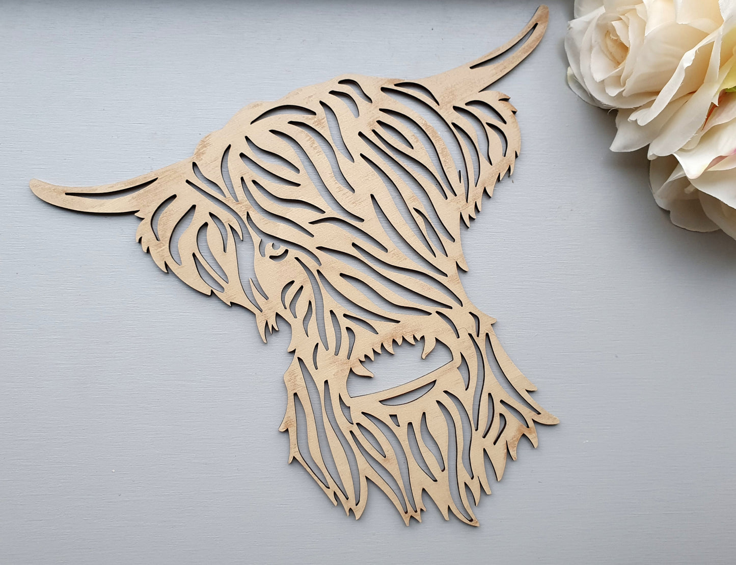 Cut Out Rustic Style Highland Cow