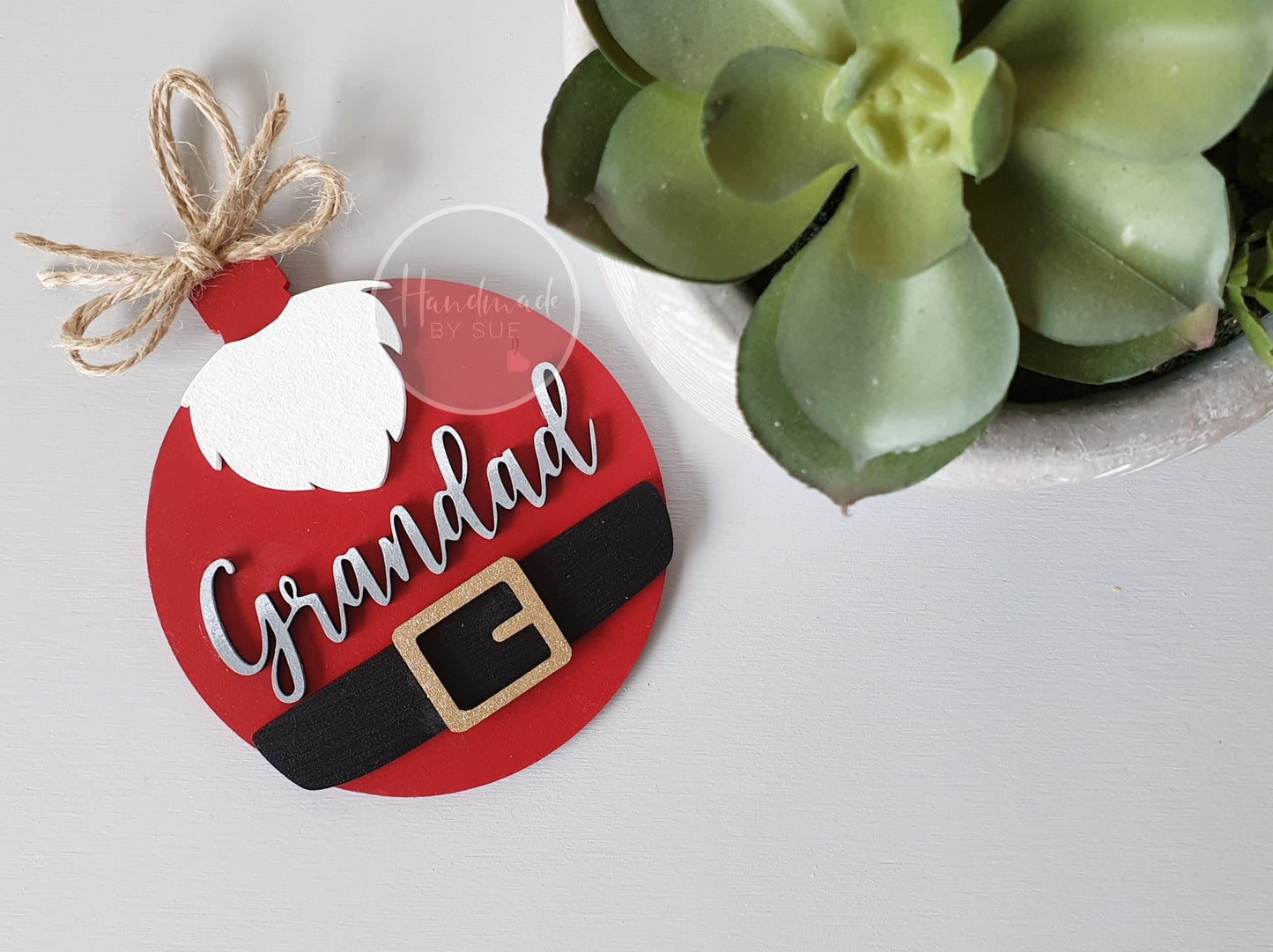 Santa Personalised Bauble Shaped Decoration
