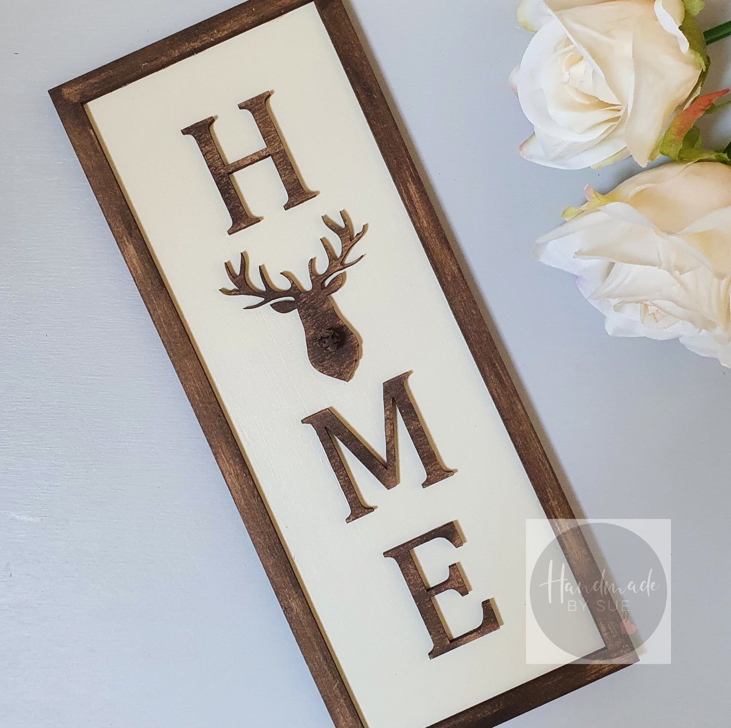 Rustic Style Stag Home Long Sign