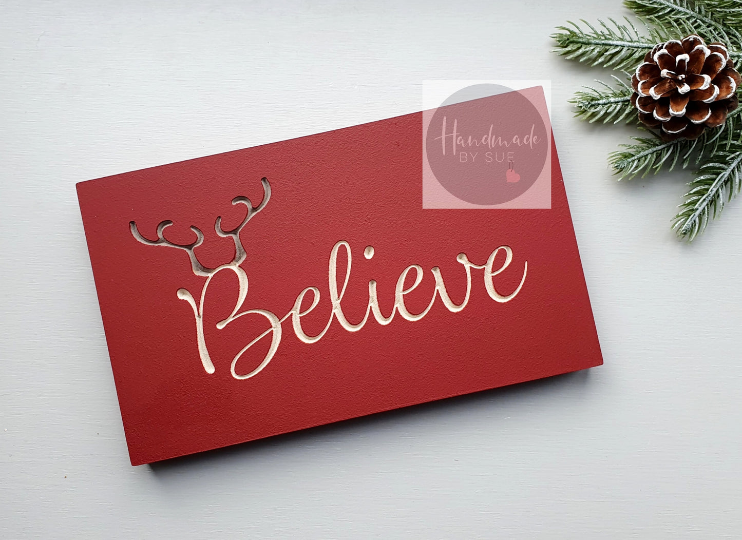 Believe Reindeer Freestanding Sign