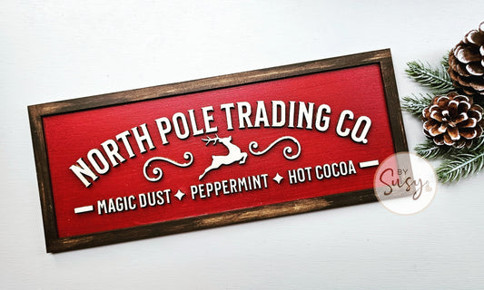 North Pole Trading Company Long Layered Sign