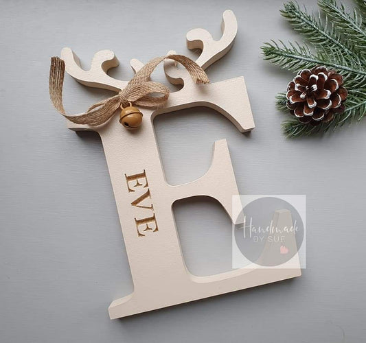 Reindeer Antler Freestanding Personalised Initial