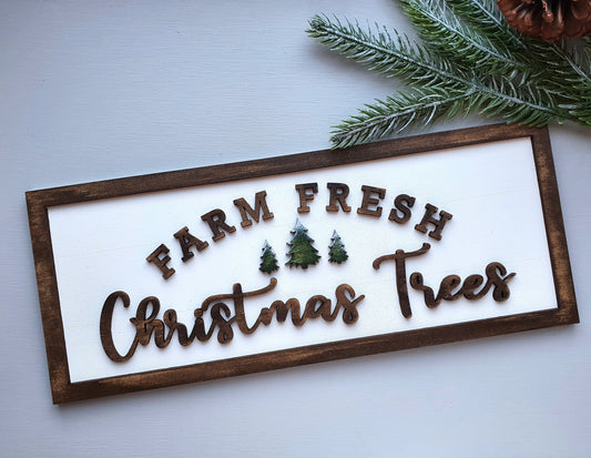 Farm Fresh Christmas Trees Long Sign