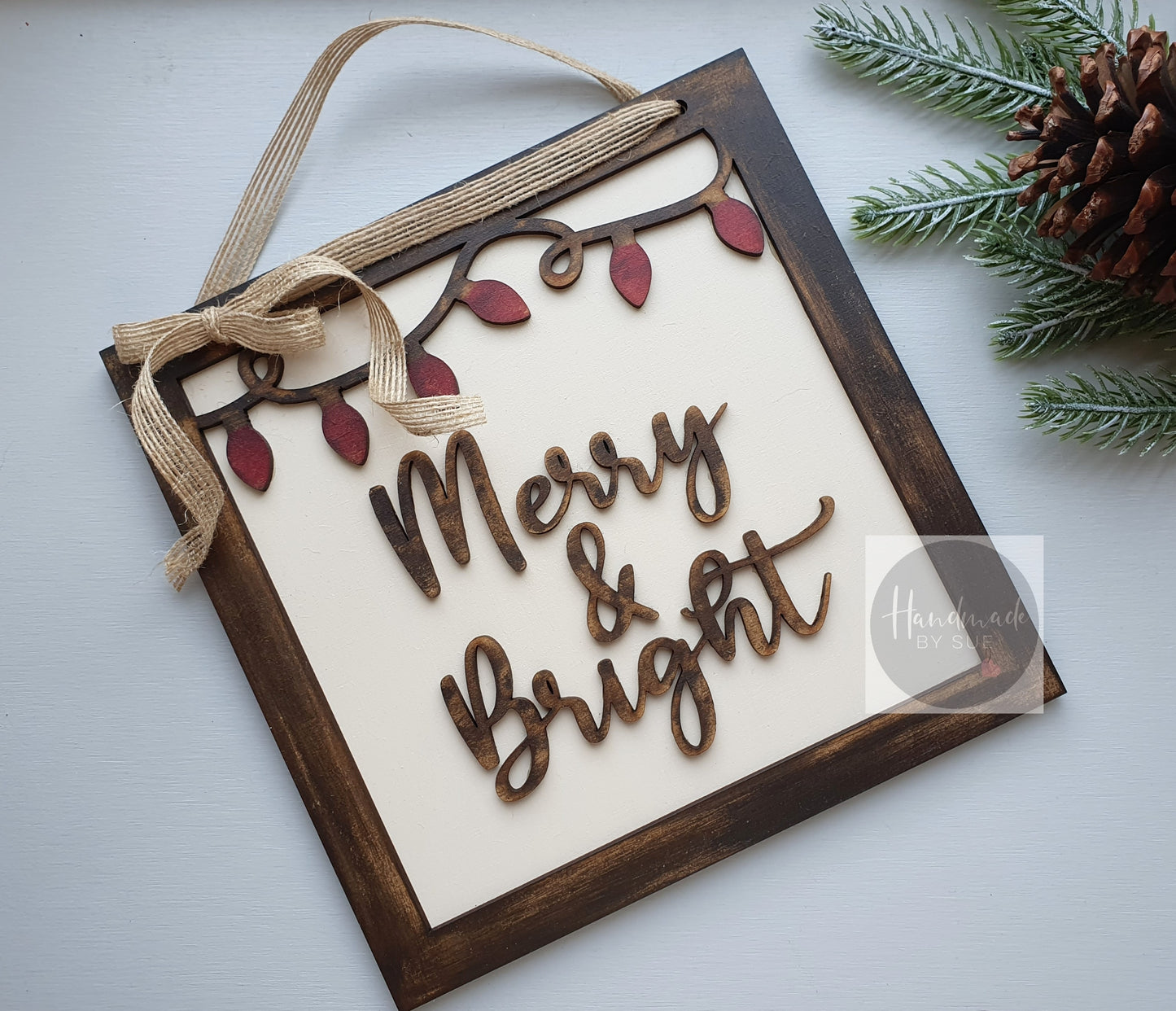 Merry & Bright Hanging Sign