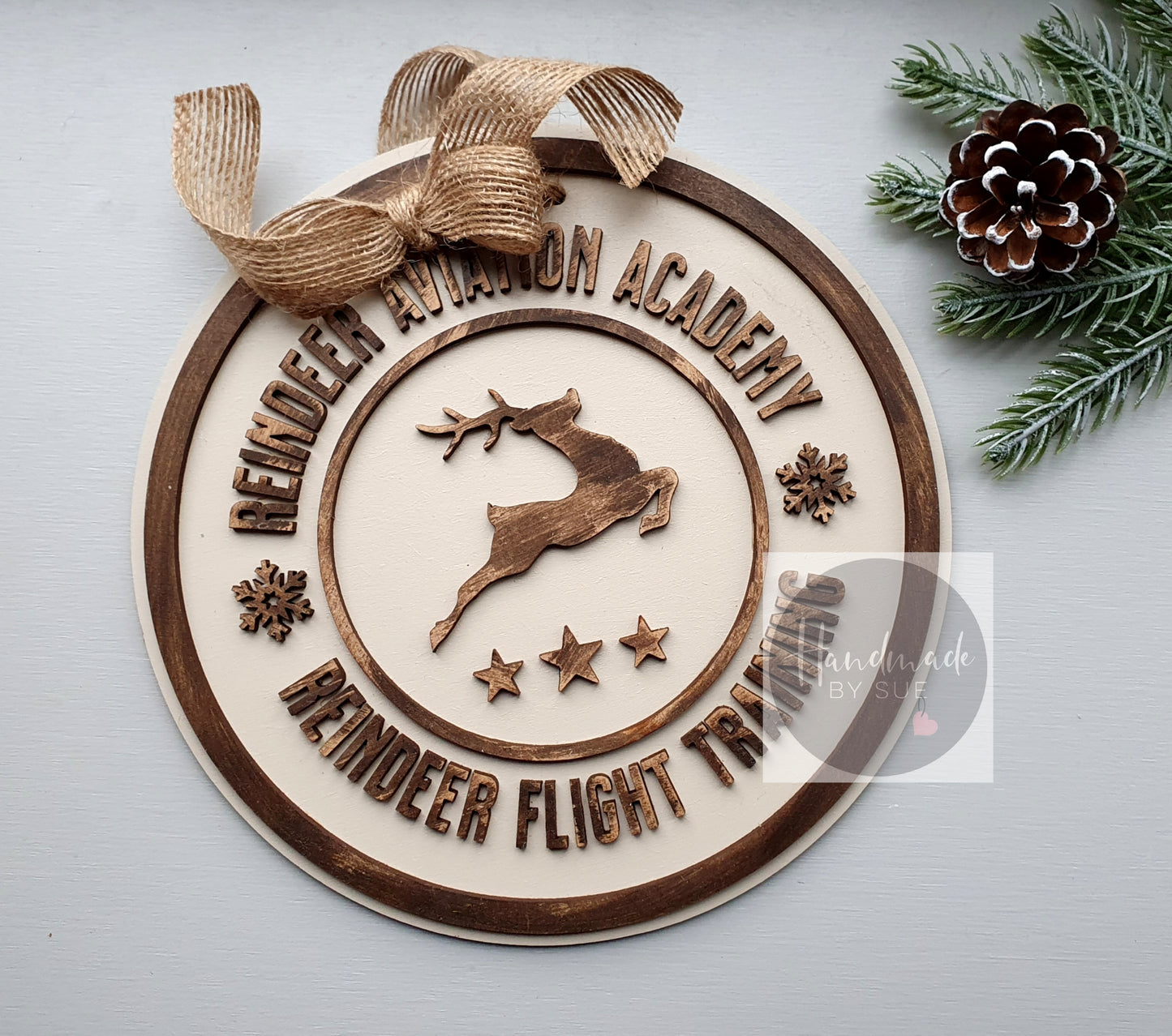 Reindeer Aviation Academy Rustic Style Sign