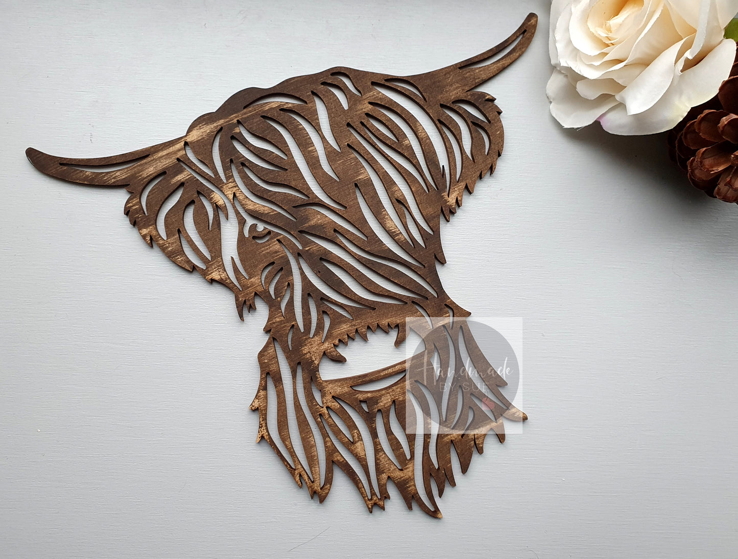 Cut Out Rustic Style Highland Cow